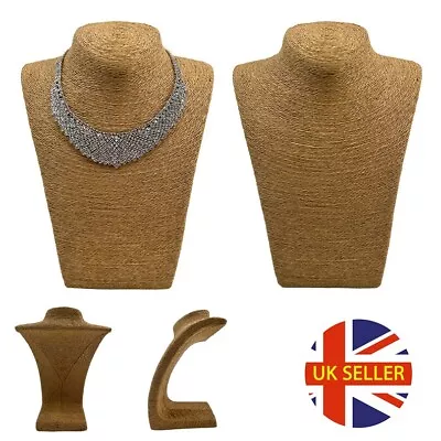 Large Necklace Stand Display Mannequin Jewellery Neck Model Shelf Hard Rattan • £13.85