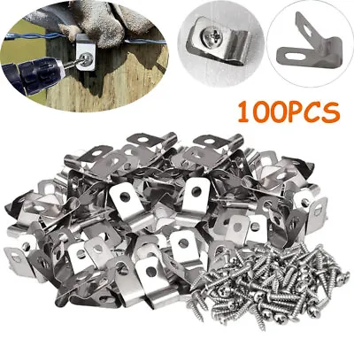 Wire Mesh Clip Galvanised Steel Screw Fixing Hole Welded Wire Mesh Panel Fixings • £10.18