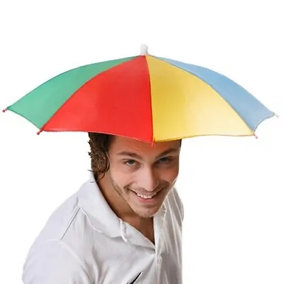£5.35 • Buy Adult Umbrella Hat Fancy Dress Brolly Hat Multi Coloured Rain Or Sun Hat New