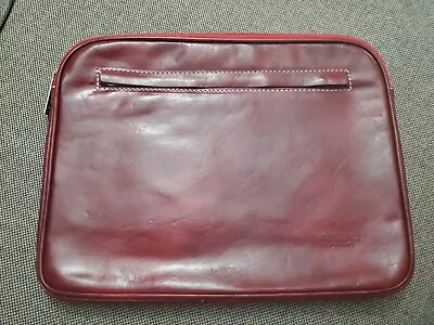 I MEDICI Clutch Burgundy Made In ITALY Small  Leather  Purse Case Bag • $39