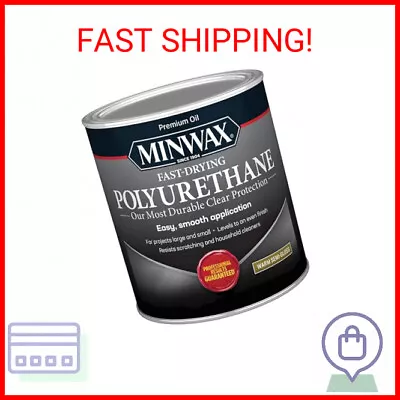 Minwax Fast Drying Polyurethane Protective Wood Finish Clear Semi-Gloss 1 Quar • $20.55