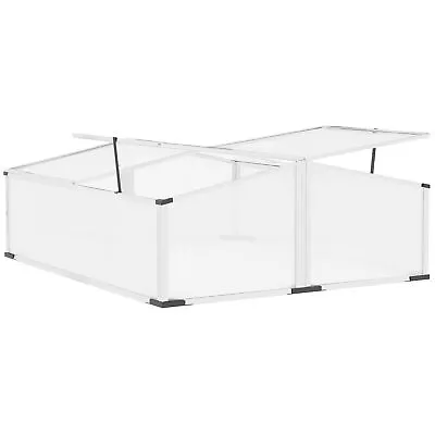 Outsunny Polycarbonate Greenhouse Aluminium Cold Frame Grow House Silver • £45.99