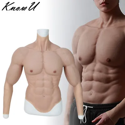Silicone Male Macho Chest Muscle Body Suit With Arms Cosplay Costume • £345