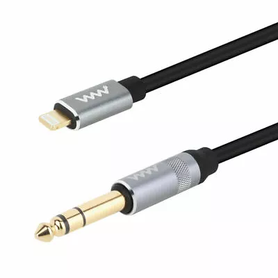 8 Pin Male To 6.35mm 1/4  TRS Jack Audio Speaker Mixer Cable For IPhone IPad 3m • £12.99