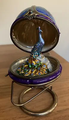 RARE Platinum Polonaise Heirlooms Retired  Peacock  Mostowski Swarovski Crystals • $200