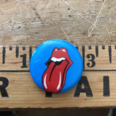 Vintage 80s ROLLING STONES TONGUE Pin Pinback Button 1” • $10