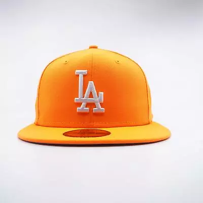 [70699758] Mens New Era MLB LA DODGERS 5950 FITTED - HUNTER FLAME ORANGE GUBS • $34.99