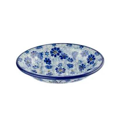 Soap Dish With Holes - Blue Flowers - 0879-1443X - Polish Pottery • £15