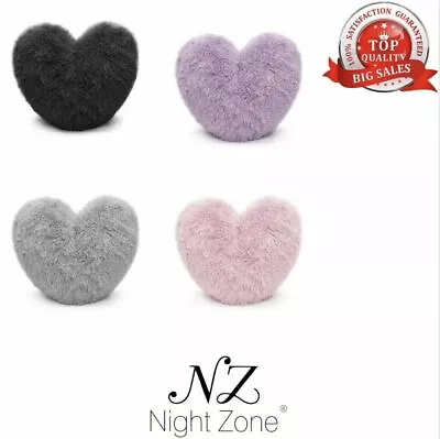 £11.99 • Buy Teddy Heart Fleece Shape Fluffy Filled Super Soft Cushion Home Decor 38 Cm 