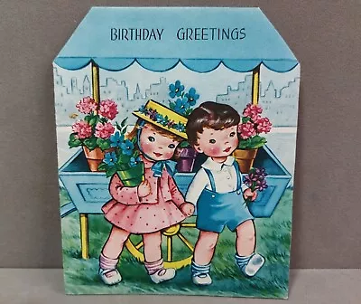Vintage Die Cut Birthday Card 1950s  Birthday Greetings Used The DA Line Card • $4.65