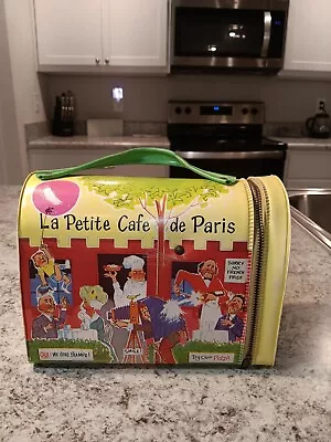 1960 Le Petite Cafe Vinyl Lunch Box - No Thermos * Vintage * Lunchbox Kit RARE • $99.99