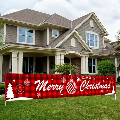 3M Large Merry Christmas Banner Sign Santa Xmas Outdoor Indoor Decoration Home • £3.99