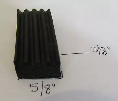 Auto RV Marine 5/8  Self Adhesive Rectangle Ribbed Rubber Weather Seal Strip • $1.35