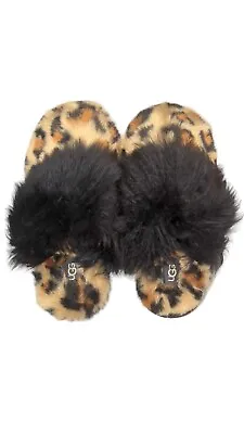 UGG Youth Girls Cozy II Leopard Genuine Slippers Size 1 • $30