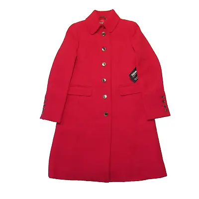 NWT J.Crew 2011 Double-cloth Metro Lady Day Coat In Red Wool Thinsulate 6P • $220