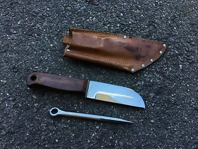 Vintage Case Knife Sailor's Rigging  MARLIN SPIKE Sheath Leather Holder Germany • $41