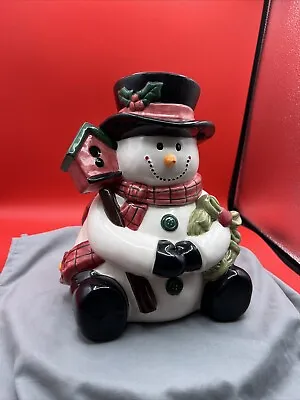 Snowman Cookie Jar Red Scarf Large • $26.99