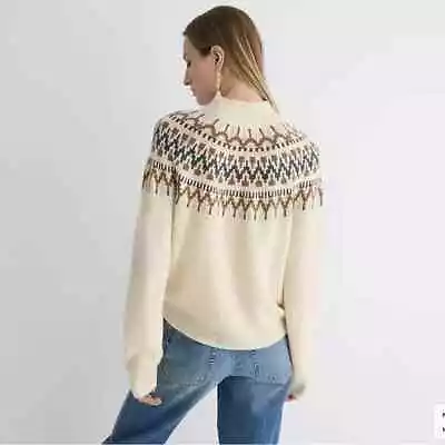 J Crew BM179 NWT Size XS Gorgeous CoZy Soft & Warm Fair Isle Mockneck Sweater • $52.49