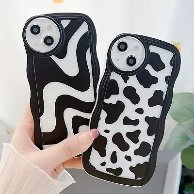 For Various Phone Case Hot Wavy Edge Leopard Shockproof Shell Soft Girl Covers • £2.39