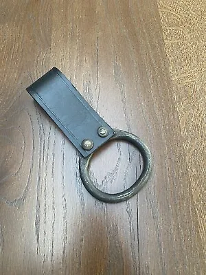 Leather Axe Belt Holder With Forged Riveted Ring Medieval Reenactment Costume • £14.50