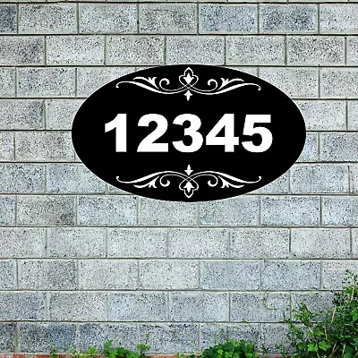 Personalized Home Address Sign Aluminum 12 X7  OVAL House Numbers Plaque • $14.45