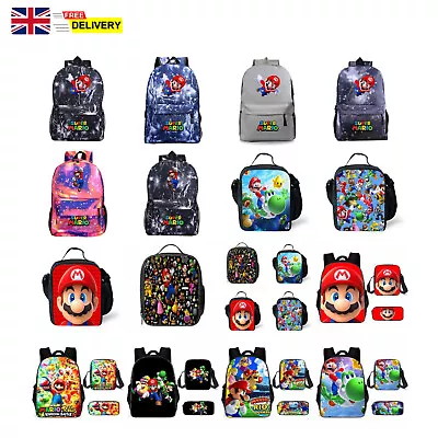 £8.54 • Buy UK Kids Gift Super Mario Bros Backpack Preschool Mario Luigi Lunch Bag Gift
