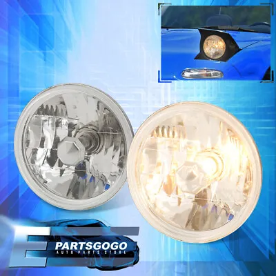 7  7 Inch Diameter Round Diamond Headlights Conversion H6024 Replacement Lamps • $27.99