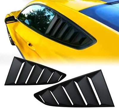 For 2015-2022 Ford Mustang Black Side Rear Window Quarter Louver Covers • $74.99