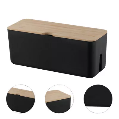  Wood Wall Mounted Wire Box Desk Power Strip Large Storage Boxes • £19.58