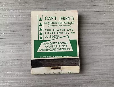 Silver Spring Maryland Captain Jerry’s Seafood Restaurant Matchbook Cover ~ • $8