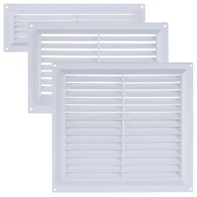 Plastic Louvre Air Ventilator Ventilation Vent Grille Cover White Fly Mesh  • £3.20