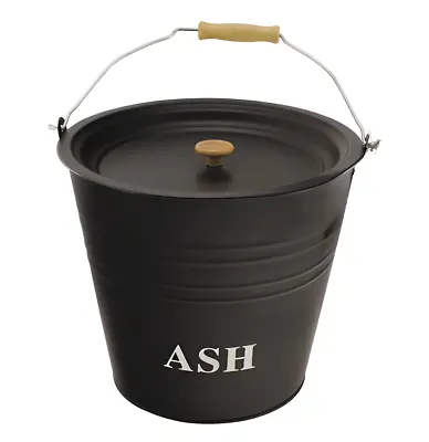 £8.85 • Buy Coal Bucket Black Metal Fireplace Ash Bin Scuttle Hod Fire Log Storage