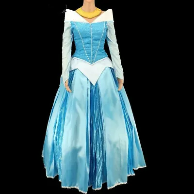 Sleeping Beauty Cosplay Dress Carnival Halloween Princess Aurora Blue Full Suit • $106