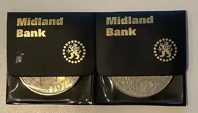 Pair Of MIDLAND BANK Queen's Silver Jubilee Crown Coin 25p Commemorative 1977 • £5