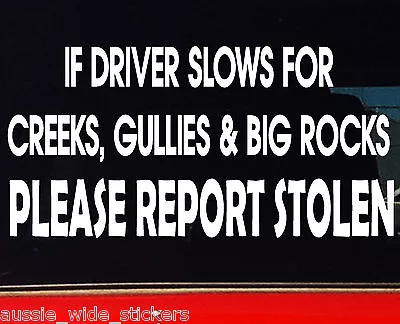 $6.90 • Buy Camping 4x4 Accessories Ute Car Aussie BNS Funny Stickers REPORT STOLEN 200mm