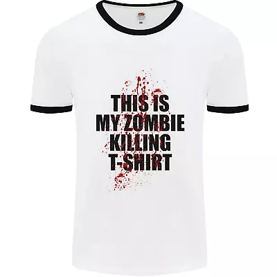 This Is My Zombie Killing Halloween Horror Mens Ringer T-Shirt • £8.99