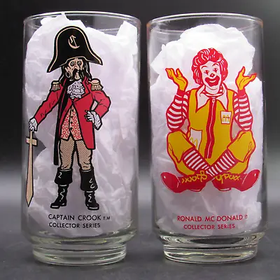 McDonald's Collector Series Tumblers Two (2) Glasses Ronald & Captain Crook • $17.95