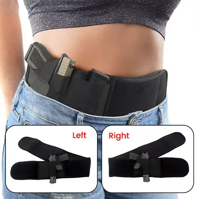 Tactical Belly Band Gun Holster Concealed Handgun Carry Pistol Waist Hidden Belt • $11.99