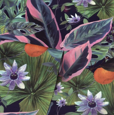 £13.90 • Buy Arthouse Passion Flower Wallpaper Exotic Floral Jungle Leaf Navy / Multi 921703