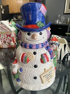 Vintage Shoebox Maxine Snowman Cookie Jar Signed By J. Wagner. Hand Painted • $20