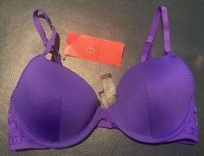 M&S Marks And Spencer Purple Boutique Underwired Moulded Bra Size 32-36 A-DD • £5.99