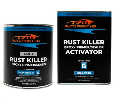 Rust Killer Epoxy Primer Sealer DTM Gallon Kit Gray Black Or White • $199.95