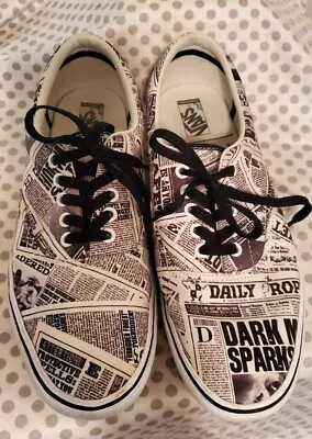 Vans X Harry Potter Comfycush Era Daily Prophet Black/White HP Unisex M-9.5 W-11 • $15