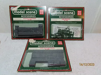 MODEL SCENE Walls  Signs Etc. Carded Sets Unopened 4 Items • £12