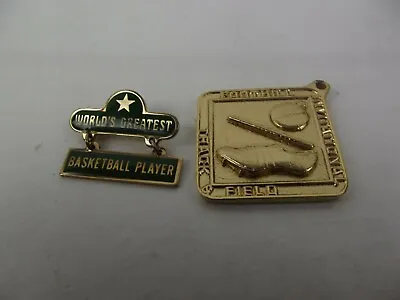 Vtg Basketball Sports Invitational Field Track Foorball Medal Pins Pinback • $6.99
