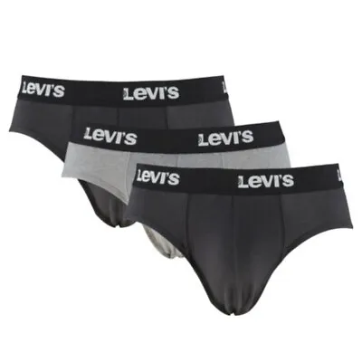£14.97 • Buy Levi's 3 -Pack Solid Basic Men's Briefs Black /Grey Double Layered Lewis