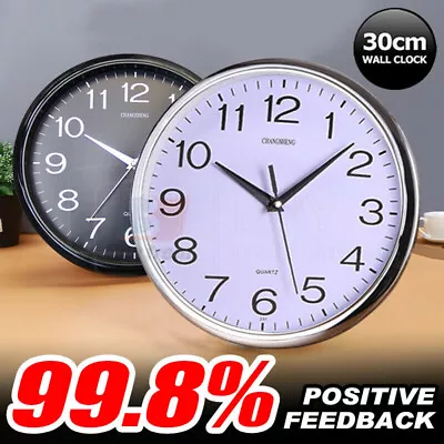 Wall Clock Quartz Round Square Wall Clock Silent Non-Ticking • $15.10