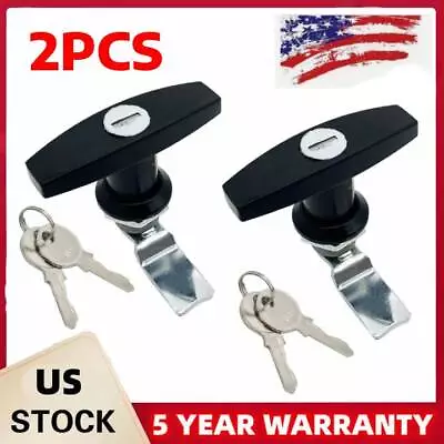 2x T-Handle Shell Door W/ Keys Truck Van Trailer Camper Cover Latch Cap Lock Lid • $21.99