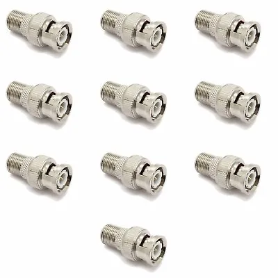 10x BNC Male Plug To F Female Jack Adapter Coax Connector Coupler CCTV Camera • £5.99