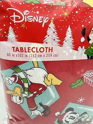 Disney Christmas Mickey Minnie Mouse 60 X102  Donald Duck PEVA Vinyl Tablecloth • $20.66